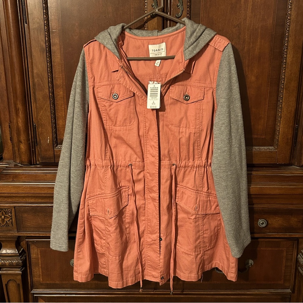 TORRID Twill Hacci Sleeve Anorak Jacket